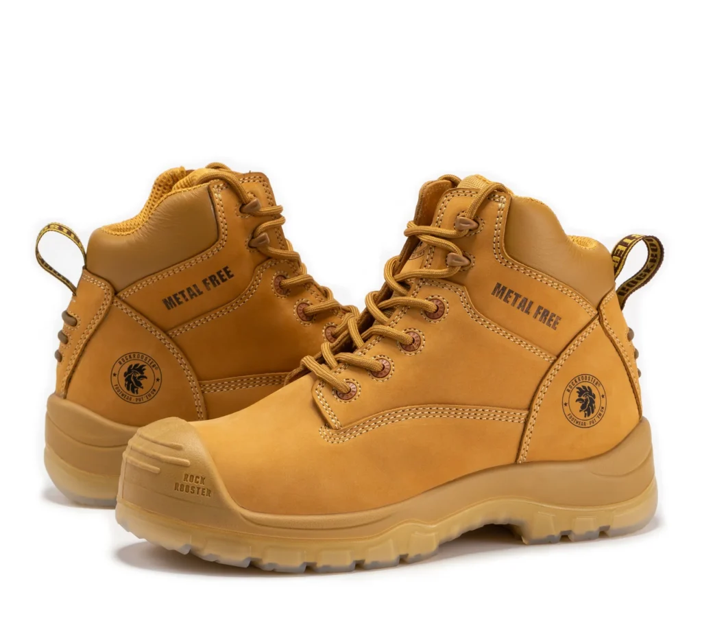 Rock Rooster Woodland Wheat 6 Inch Composite Toe Zip-Sided Leather Work Boots