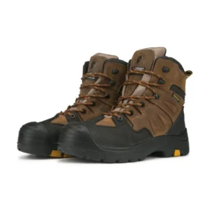 Rock Rooster Woodland Brown 6 Inch Waterproof Safety Toe Leather Work Boots