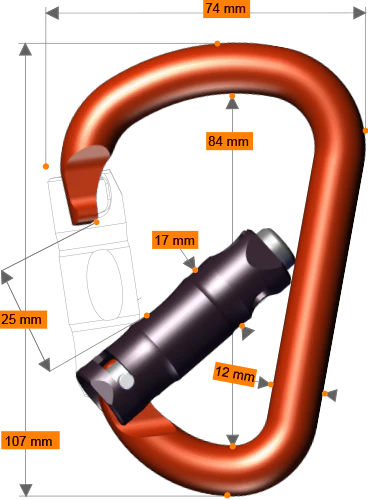 thumbnail interactive-video image 1 of Rock Exotica Karabiner RockD Screw-Lock 1 of 10