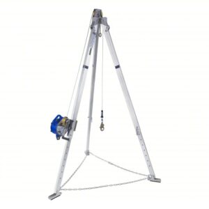 3M DBI-SALA Confined Space Aluminum Tripod: 7 ft to 7 ft Ht, 50 ft Cable Lg, Stainless Steel