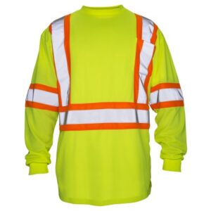 SAS Safety Corp Hi-Viz Invue Class 2 Long Sleeve T-Shirt - Yellow