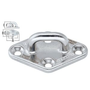 Harken 98MM Stainless Steel Diamond Standard Padeye