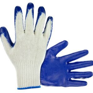 SAS Safety Corp Cotton/Poly Knit, Blue Latex Coated Palm Gloves- Bulk
