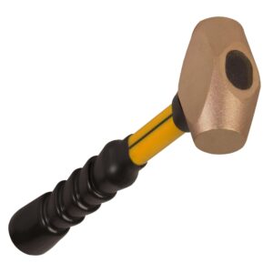 NUPLA® 2.5 lb Non-Sparking Brass Hammer with 12 in Classic Fiberglass Handle