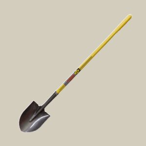 NUPLA® Round Point Shovel with 16 Gauge Blade and 48 in ERGO POWER® Fiberglass Handle