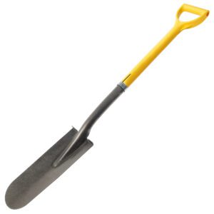 NUPLA® Sharp Shooter Drain Spade with Heavy-Duty 14 Gauge Hollow Back Steel Blade and 27 in ERGO POWER® Fiberglass Handle