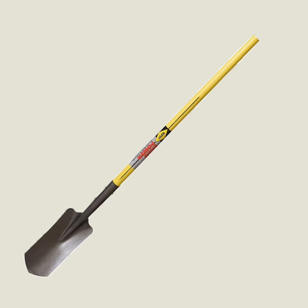 NUPLA® Curved Trenching Shovel with 4 in Wide 16 Gauge Blade and 48 in ERGO POWER® Fiberglass Handle