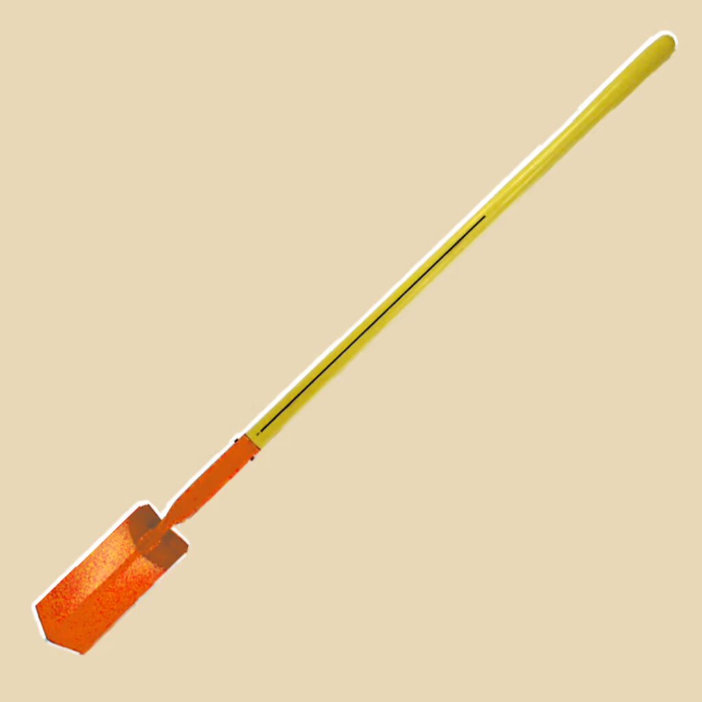 NUPLA® V-Type Trenching Shovel with 4 in Wide 14 Gauge Blade and 48 in ERGO POWER® Fiberglass Handle – Orange Blade