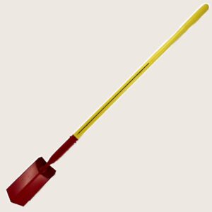 NUPLA® V-Type Trenching Shovel with 5 in Wide 14 Gauge Blade and 48 in ERGO POWER® Fiberglass Handle – Red Blade