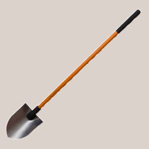 NUPLA® Non-Conductive Round Point Shovel with Power Pylon Solid Back Blade and 48 in Classic Fiberglass Handle
