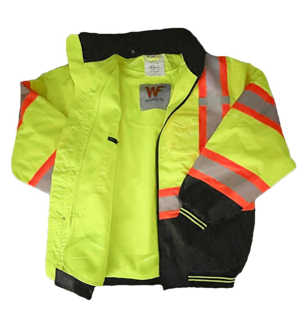 Work Force Inc. Designer Lime Bomber Jacket With Fleece Liner
