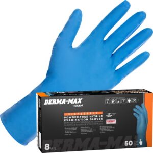 SAS Safety Corp Derma-Max® Powder-Free Exam Grade Nitrile Disposable Gloves - 8 Mil - 50PK