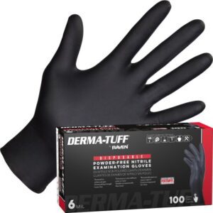 SAS Safety Corp Derma-Tuff® Powder-Free Exam Grade Nitrile Disposable Gloves - 6 Mil - 100PK