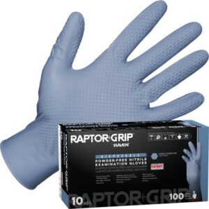SAS Safety Corp Raptor Grip™ Powder-Free Exam Grade Nitrile Disposable Gloves - 10 Mil - 100PK