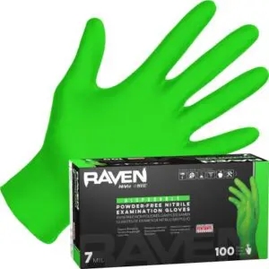 SAS Safety Corp Raven® InVue Powder-Free Exam Grade Nitrile Disposable Gloves - 7 Mil - 100PK