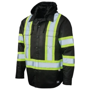 Tough Duck Quilt-Lined Hooded Safety Jac-Shirt