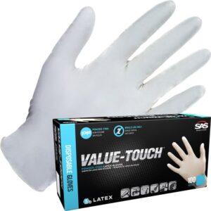 SAS Safety Corp Value-Touch® Powder-Free Latex Disposable Gloves - 5 Mil - 100PK