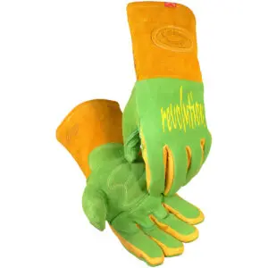 PIP Premium Wasabi Green Split Deerskin MIG/Stick Welder's Glove with FR Foam/Fleece Insulation