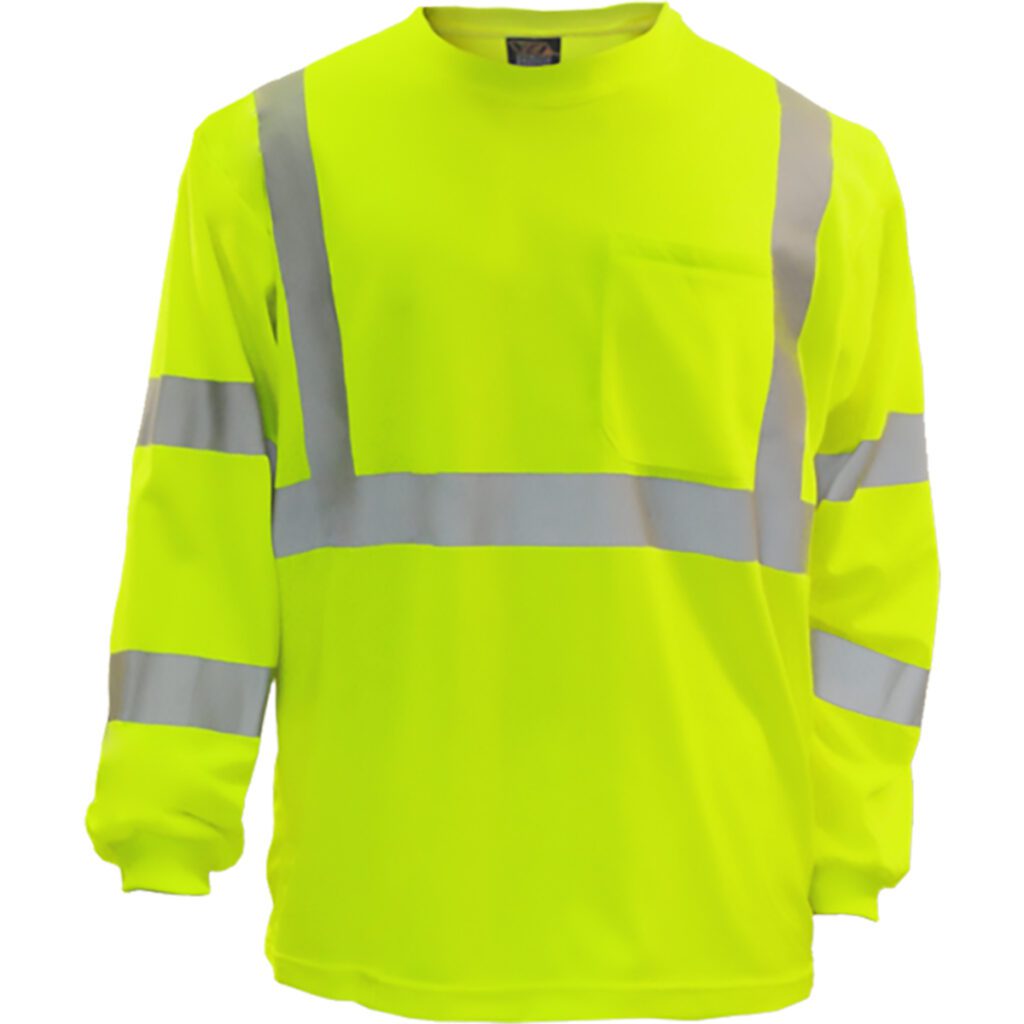 PIP Reflective Apparel™ ANSI Type R Class 3 Long Sleeve Moisture Wicking T-Shirt with UPF 35 Sun Protection