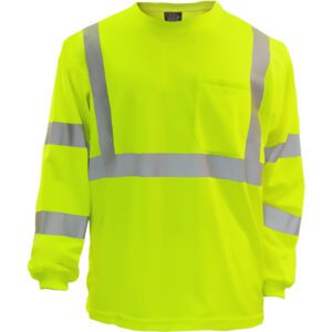 PIP Reflective Apparel™ ANSI Type R Class 3 Long Sleeve Moisture Wicking T-Shirt with UPF 35 Sun Protection