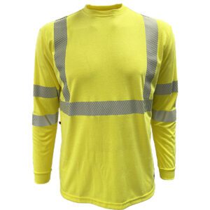 PIP Reflective Apparel™ AR/FR Dual Certified ANSI Type R Class 3 Crew Neck Long Sleeve T-Shirt