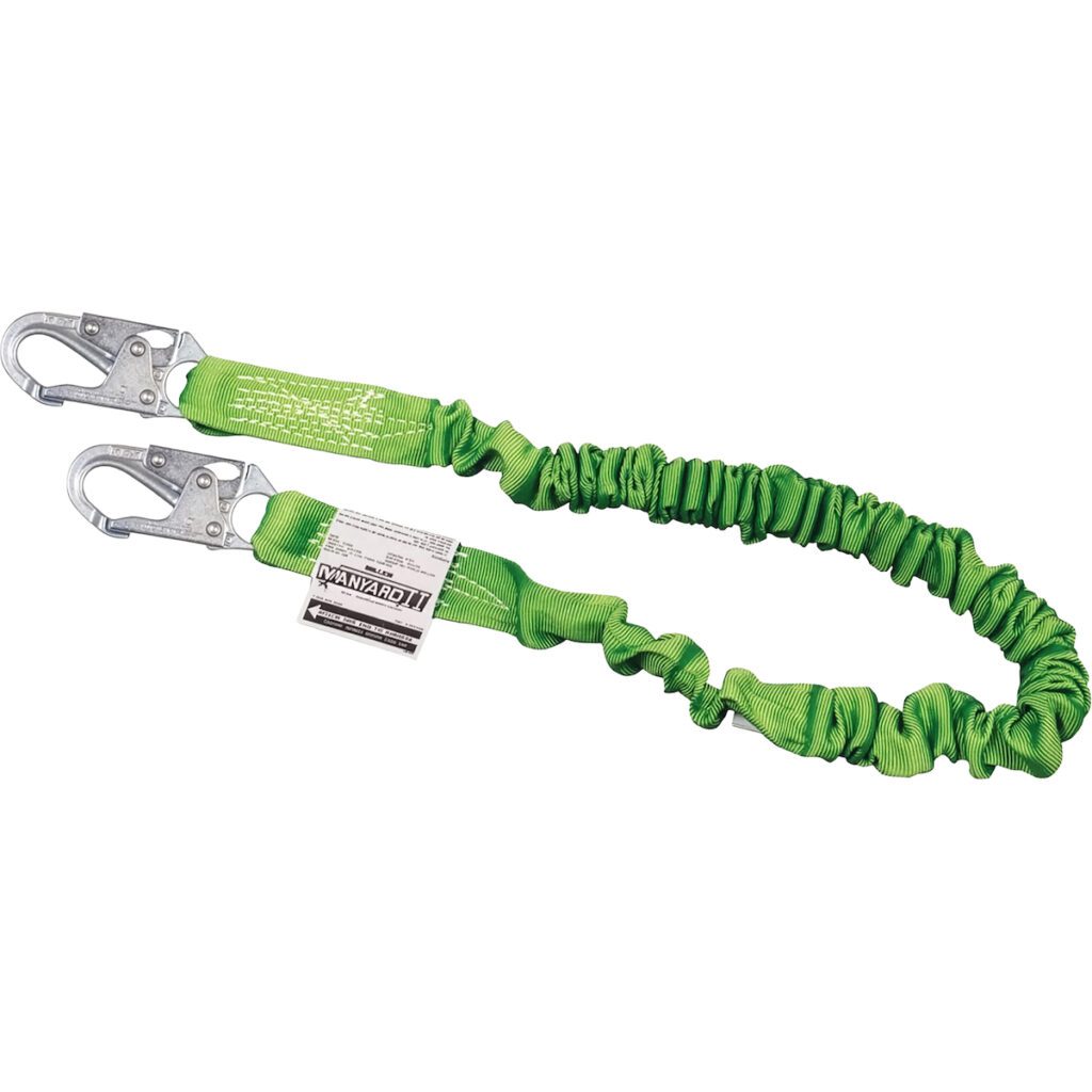 PIP Miller® Manyard™ II Single Leg Stretchable Shock-Absorbing Lanyard, with Locking Snap Hooks