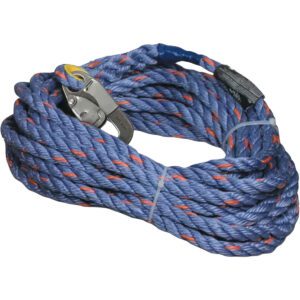 PIP Miller® Vertical Rope Lifeline, Polyester/Polypropylene Blend, with Locking Snap Hook and Thimble
