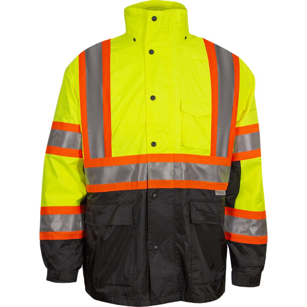 PIP ANSI Type R Class 3 Two-Tone Waterproof and Breathable 3-Seasons Parka with X-Back and Black Bottom - Systems Gear
