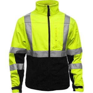 PIP ANSI Type R Class 3 Black Bottom Soft Shell Jacket with Brushed Fleece Lining