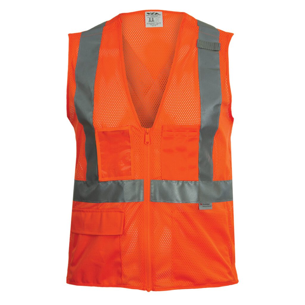 PIP ANSI Type R Class 2 Seven Pocket Mesh Breakaway Vest