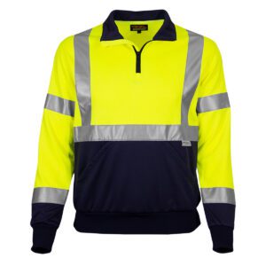 PIP ANSI Type R Class 3 Quarter-Zip Pullover Sweatshirt with Navy Bottom