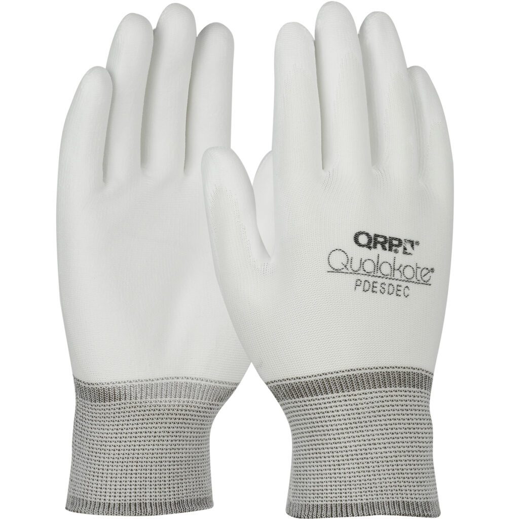 PIP Seamless Knit Nylon Glove with Polyurethane Coated Grip on Palm & Fingertips
