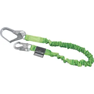 PIP Miller® Manyard™ II Single Leg Stretchable Shock-Absorbing Lanyard, with Locking Snap Hook and Locking Rebar Hook