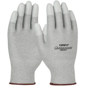 PIP Seamless Knit Nylon/Carbon Fiber 15 Gauge Electrostatic Dissipative (ESD) Glove with Polyurethane Coated Grip on Fingertips