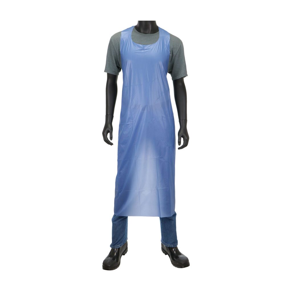 PIP Blue Vinyl Apron - 4 mil