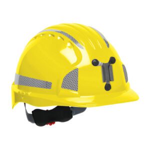 PIP JSP® Evolution® Deluxe 6151 Standard Brim Mining Hard Hat with HDPE Shell, 6-Point Polyester Suspension, Wheel Ratchet Adjustment and CR2 Reflective Kit