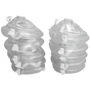 Kemp USA CPR Training Mask Kit with CPR Mask Cuffs & Training Valves (10 Sets)