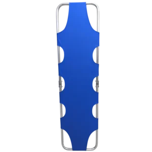 Kemp USA Flat Folding Lightweight Stretcher, Blue Oxford Weave Fabric