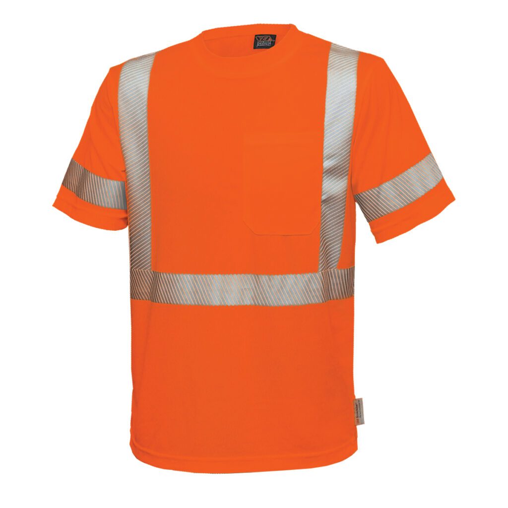 PIP Reflective Apparel™ ANSI Type R Class 3 Short Sleeve Moisture Wicking T-Shirt with Segmented Tape and UPF 35 Sun Protection