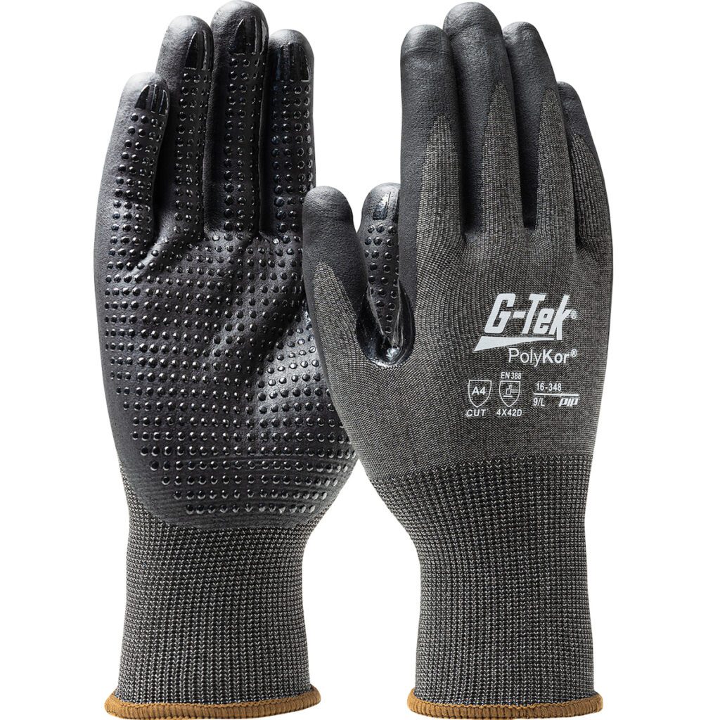 PIP G-Tek® PolyKor® Seamless Knit PolyKor® Blended Glove with Foam Nitrile Coated Grip w/ Micro Dots on Palm & Fingers - Touchscreen