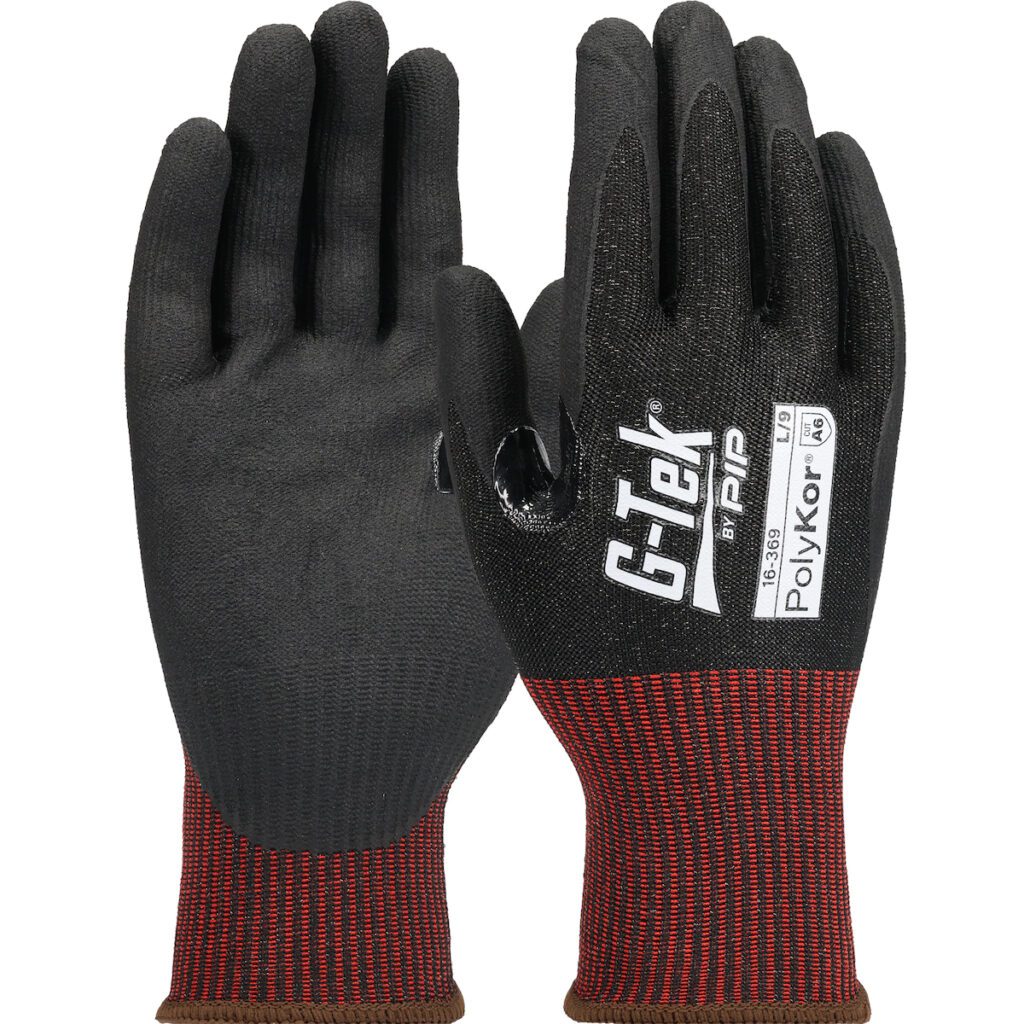 PIP G-Tek® PolyKor® Premium Seamless Knit PolyKor® Blended Glove with Foam Nitrile Coated Grip on Palm & Fingers - Touchscreen - ESD Safe  16-369