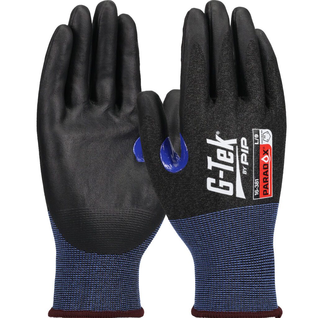 PIP G-Tek® Paradox™ Seamless Knit PolyKor® Blended Glove with Foam Nitrile Coated Grip on Palm & Fingers - 21 Gauge - Touchscreen  16-381