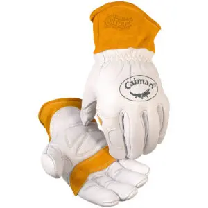 PIP Caiman® Premium Goat Grain TIG/MIG Welder's Glove with Wool Insulated Back - Scalloped Cuff