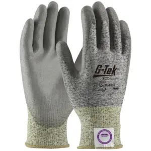 PIP G-Tek® ECO Series™ Seamless Knit A4 Dyneema® Phoenix Blended Glove with Polyurethane Coated Flat Grip on Palm & Fingers