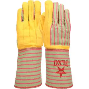 PIP Boss® Premium Grade Chore Glove with Double Layer Palm, Cotton Back and Nap-Out Finish - Rubberized Gauntlet Cuff