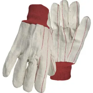 PIP® Cotton/Polyester Double Palm Glove with Nap-In Finish - Red Knit Wrist
