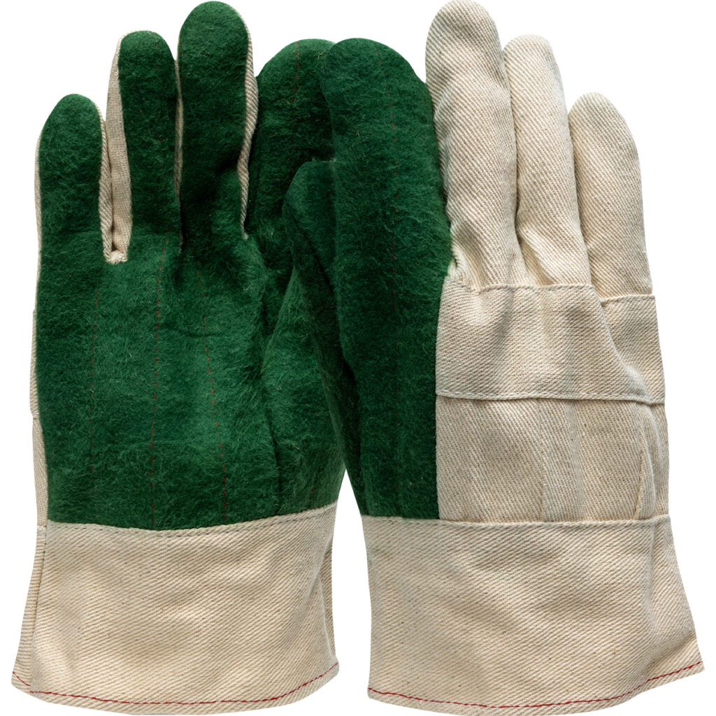 PIP Boss® 3-Ply Hot Mill Nap-Out Green Palm W Band Top Cuff Straight Thumb