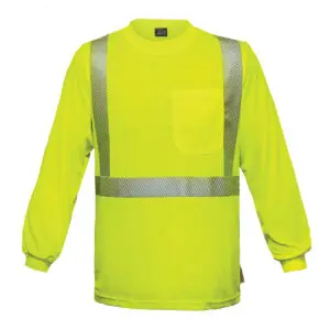 PIP Reflective Apparel™ ANSI Type R Class 2 Long Sleeve Moisture Wicking T-Shirt with 3M™ Scotchlite™ Comfort Trim and UPF 35 Sun Protection