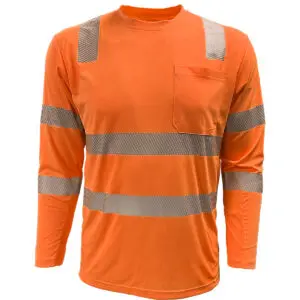 PIP Reflective Apparel™ EcoChill ANSI Type R Class 3 EcoChill Long Sleeve T-Shirt with Coolmax® Technology and UPF 50+ Sun Protection