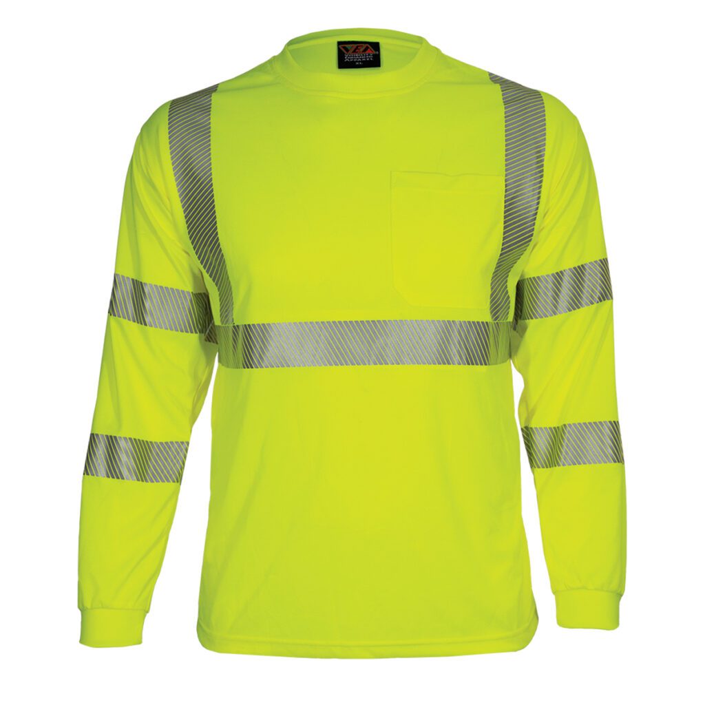 PIP Reflective Apparel™ ANSI Type R Class 3 Long Sleeve Moisture Wicking T-Shirt with 3M™ Scotchlite™ Comfort Trim and UPF 35 Sun Protection